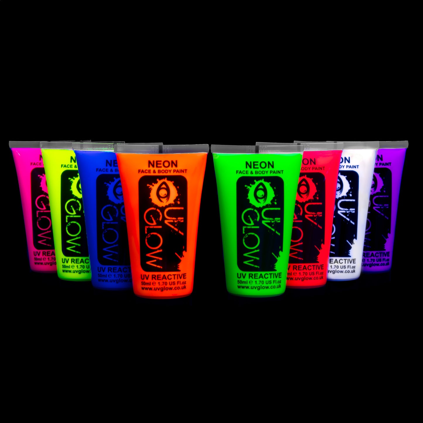 Buy UV Glow Neon Face and Body Paint 10ml - Set of 6 Tubes